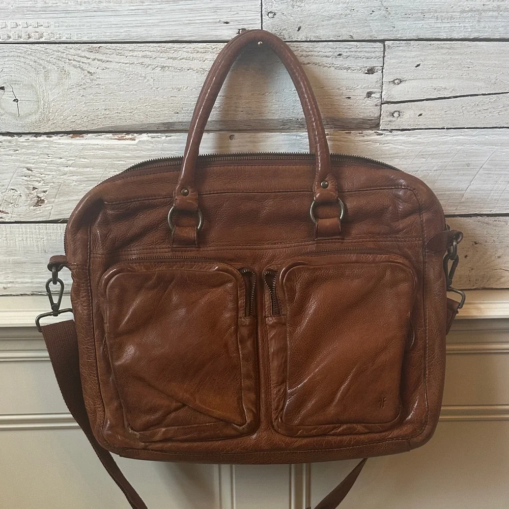 Frye Leather Men's Washed Attache Bag